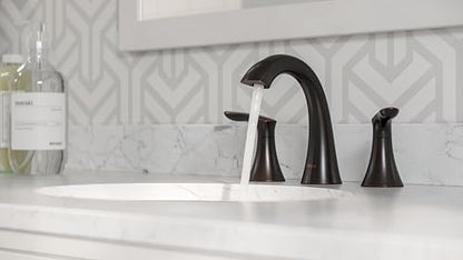 Pfister Weller 8 in Widespread Bathroom Sink Faucet 2-Handle 3-Hole Tuscan Bronze Finish with Pop-Up Drain Assembly 1.2 GPM WaterSense Certified Metal Construction LG49WR0Y - color: Tuscan Bronze, size: 1 Pack