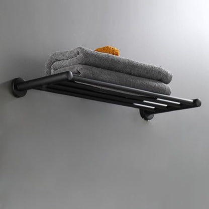 20 Inch Bathroom Towel Rack, Hotel Style Towel Racks for Bathroom Wall Mounted, Modern Towel Bar Rack, 2-Tier Towel Shelves, Black - color: Black, size: 20 Inches