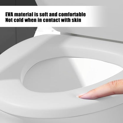 Soft Close Round Toilet Seat - Thickened Plastic Lid, Easy to Clean, Quiet Comfort, Fits Standard Toilets, White, Easy Install (White) - color: White