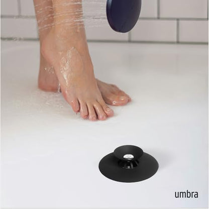 Umbra Flex Hair Catcher, Dual Purpose Shower Drain Stopper, 3-Inch, Black - color: Black