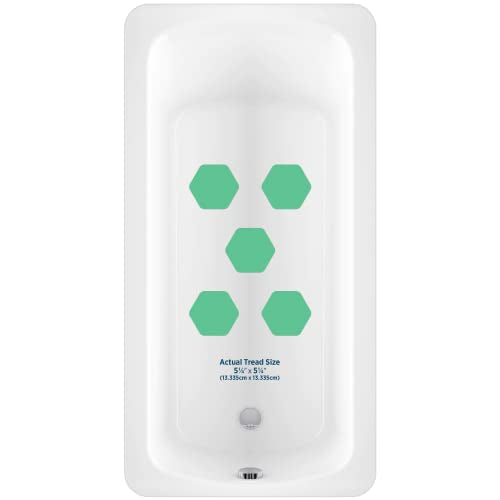 Kahuna Grip Bathtub Bath and Shower 5¼" Hexagon Non-Slip Traction Treads (Green) - color: Green