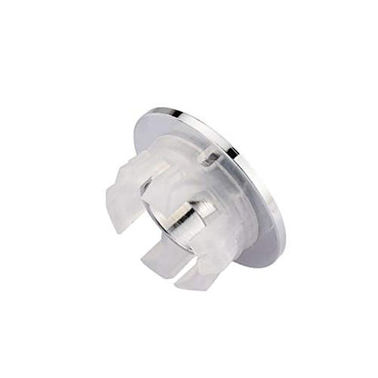 Sink Basin Trim Overflow Cover Brass Insert in Hole Round Caps Chrome 2 PCS - color: Chrome 2 Pcs