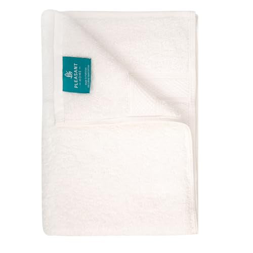 Pleasant Home Bath Towels Set of 6 (24” x 50”) 100% Cotton, White | 515 GSM | Lightweight, Soft & Highly Absorbent Luxury Towels for Bathroom | for Gym, Pool & Spa - color: White