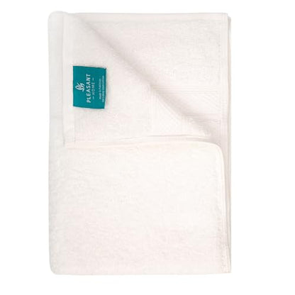 Pleasant Home Bath Towels Set of 6 (24” x 50”) 100% Cotton, White | 515 GSM | Lightweight, Soft & Highly Absorbent Luxury Towels for Bathroom | for Gym, Pool & Spa - color: White