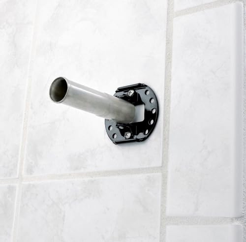 Moen Brushed Nickel 5-Foot Curved Fixed Mount Shower Curtain Rod with Pivoting Flanges, CSR2165BN - color: Brushed Nickel