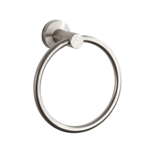 BGL Towel Ring Stainless Steel 304 Brushed Nickel and Double Toilet Paper Holder with Shelf Brushed Nickel