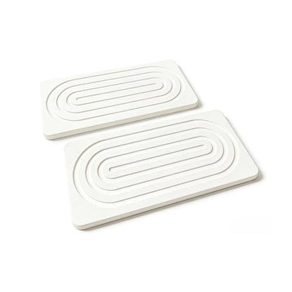 2Pack Water Absorbing Stone Tray,Instant Dry Sink Tray Quick Drying Diatomite Bathroom Tray Countertop, Stone Drying Mat for Kitchen Counter Coasters, Soap Dish Holder(8.3"x 4")