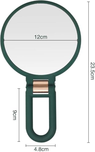 10X Magnifying Handheld Mirror Double Sided 1X/10X with Handle | Foldable Handle, Round Shape, Dual Sided, Compact & Portable, Makeup Mirror