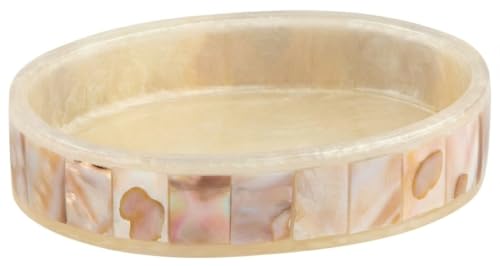Milano Soap Dish for Bathroom - Decorative Dry Bar Holder Finished in Beautiful Mother of Pearl - Durable Resin Design - Best Dishes for Sink/Bath/Shower/Bathtub Decor - style: Soap Dish