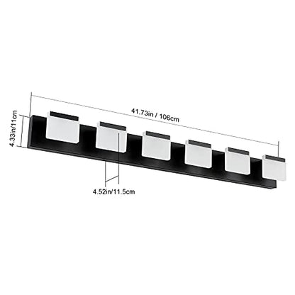 Ralbay LED Black Modern Vanity Light 6 Light Matte Black Bathroom Vanity Lights Acrylic Bathroom Vanity Lights Fixtures - color: Black, size: 6-Light