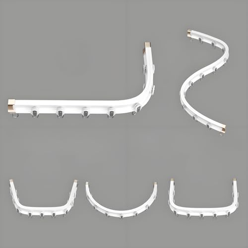 Aluminum Flexible Curtain Track, Ceiling/Wall Mount Curtain Rail System, Curved Shower Curtain Rod, for Curved Shower Curtain, RV(White,200cm/6.6ft) - color: White, size: 200cm/6.6ft
