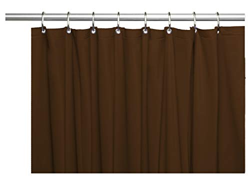 Venice Elegant Home Heavy Duty Vinyl Shower Curtain Liner with 12 Metal Grommets Dark Brown - color: Dark Brown