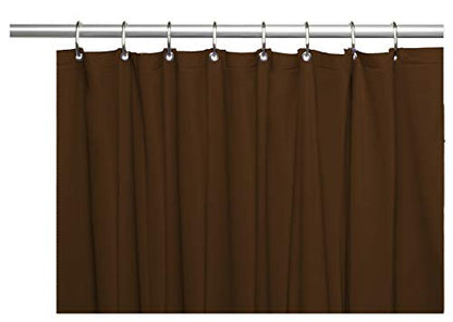 Venice Elegant Home Heavy Duty Vinyl Shower Curtain Liner with 12 Metal Grommets Dark Brown - color: Dark Brown