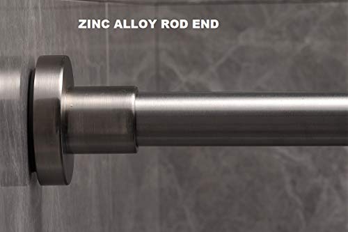 Tension Curtain Rod 43-73 Inches Brushed Nickel, Rustproof and Non-Slip and Heavy Duty Shower Curtain Rod for Window or Bathroom, 304 Stainless Steel - color: Nickel