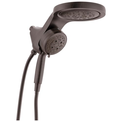 Delta 6-Setting HydroRain Premium 2-in-1 Dual Shower Head with ProClean Spray, Oil Rubbed Bronze High Pressure Shower Head with Handheld Spray, 1.75 GPM Flow Rate, Venetian Bronze 56000-RB25 - color: Venetian Bronze