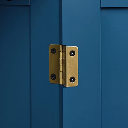 Topeakmart Free Standing Wood Bathroom Floor Cabinet, Navy Blue | Storage Cabinet with 3 Drawers and Cupboard, for Hallway/Entryway/Living Room Accent Furniture - color: Navy Blue