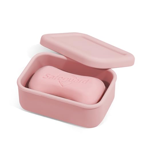 Leak Proof Silicone Travel Soap Case with Draining Tray - Bar Soap Holder for Travel, Gym & Camping - Mess-Free Portable Soap Container for Carry-on Bags (Light Pink) - color: Light Pink