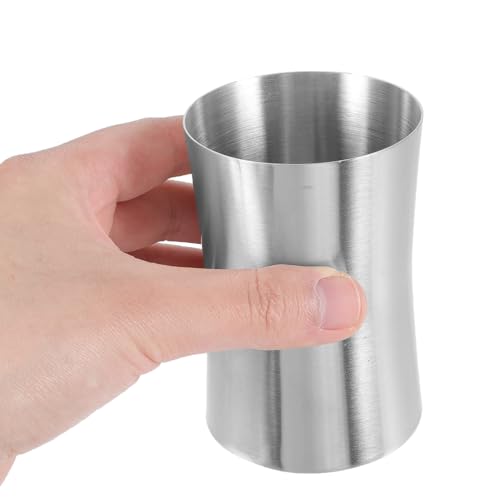 Healifty Portable Stainless Steel Mouthwash Cup with Waist Design Smooth Polished Surface Lightweight Travel Toothbrush Holder and Water Rinse Cup for Bathroom and Camping Use