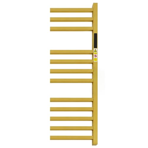 WMHYLYH Luxury 7 Bar Towel Warmer Rack for Bathroom, Wall Mounted Electric Heated Towel Rack with Timer & Fahrenheit Temperature Control, Stainless Steel Towel Heater for Bathroom(Brushed Gold) - size: 7 Bars