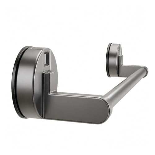 Suction Cup Bathroom Hand Towel Rack Double Bar 2 Tier | Wall Mount, No Drill, Space Aluminium, Electroplated Finish, Length Under 50 Cm(Grey 30cm) - color: Grey 30cm
