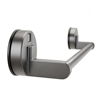 Suction Cup Bathroom Hand Towel Rack Double Bar 2 Tier | Wall Mount, No Drill, Space Aluminium, Electroplated Finish, Length Under 50 Cm(Grey 30cm) - color: Grey 30cm
