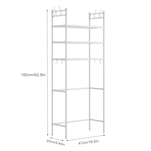 3-Tier Over-The-Toilet Storage Shelf - Sturdy Stainless Steel Bathroom Organizer for Toiletries, Towels & Essentials - Space-Saving Design - color: White
