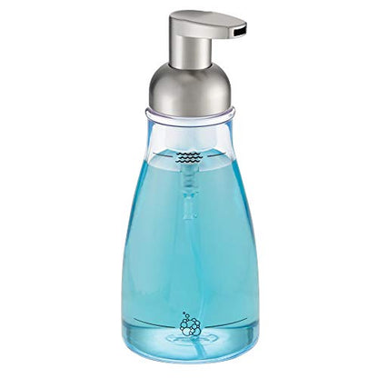 iDesign Foaming Soap Dispenser, Clear and Brushed Nickel | For Kitchen, Bathroom, Sink, Vanity - color: Clear/Brushed Nickel, style: Pack of 1