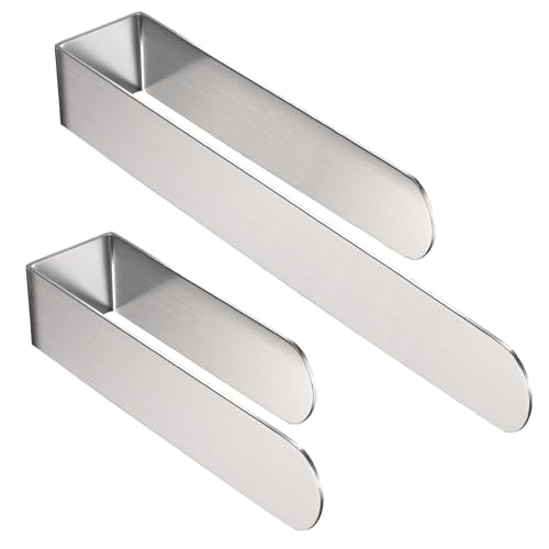 HUFEEOH Adhesive Hand Towel Holder, 8 Inch Sticky Towel Bar and 14 Inch Towel Holder Wall Mounted, Stainless Steel Kitchen Towel Holder Hand Towel Rack for Bahtroom Hotel RV Kitchen (Silver-8"&14”) - color: Silver, size: 2PC (8 Inch + 14 Inch)