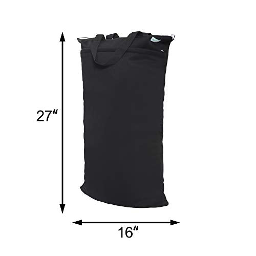 wegreeco Large Reusable Hanging Wet Dry Cloth Diaper Bag (Black) - color: Black
