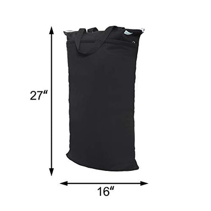 wegreeco Large Reusable Hanging Wet Dry Cloth Diaper Bag (Black) - color: Black