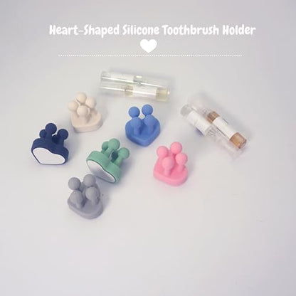 8 Pcs Heart Shaped Waterproof Silicone Toothbrush Holder,Cute Multi-Function Wall Mounted Self Adhesive Utility Hook for Hanging Towel Key Plug Cable for Kitchen Bathroom Home Office Mixed1 - color: 8pcsmixedheart1