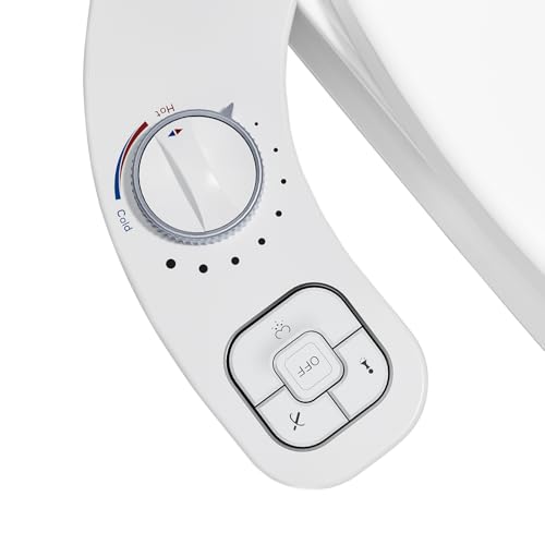 Hot and Cold Bidet, Warm Water Bidet Attachment for Toliet, Non-Electric Warm Bidet with Adjustable Water Pressure, Dual nozzle Rear and Feminine Wash - Self cleaning (White) - style: White