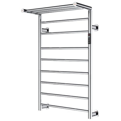 Heated Towel Rack Foldable Smart Dual-Zone App No-Drill Chrome CA3 - color: Chrome, size: Pro-11Bar H43.31 x W21.65