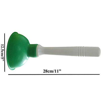 Drain Plunger, Mini Sink Unclogger, Small 4-Inch Clog Remover | Rubber Cup Hand Plumber Helper, Force Tiny Compact Tool with 9" Short Handle for Kitchen Bathroom, Toilet, Shower, Bath Tub - color: Blue + Green