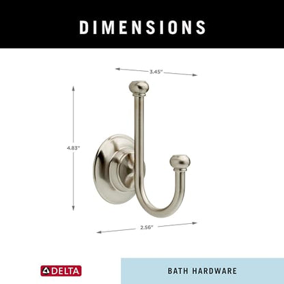 Delta Porter (1-Pack) Towel Hooks SpotShield Brushed Nickel Double J, Wall Mounted, Robes Holder Bathroom Accessories PTR35-BN - style: Double Towel Hook