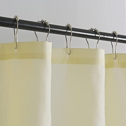 Waterproof Nylon Fabric Shower Curtain or Liner Machine Washable & Breathable 72x72inch (Standard Size) Ivory 1 Panel