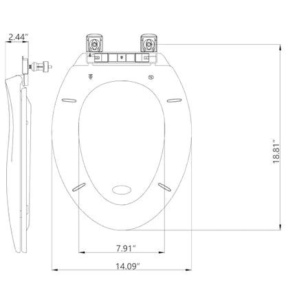 Toilet Seat, Elongated Toilet Seat with Quick-Release And Quick-Attach, Plastic Toilet Seat with Soft Close, Never Loosen, Easy Install and clean - White - color: White, size: Elongated