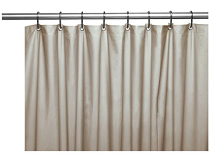 Elegant Heavy Duty Vinyl Shower Curtain Liner with 12 Metal Grommets Silver - color: Silver