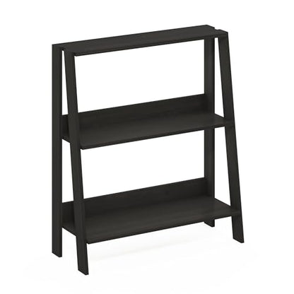 Furinno Ladder 3-Tier Book Shelf, Ladder Shelf, Espresso | 9.3 x 23.6 x 27, Open Design Bookshelf, Display Storage Bookcase, Living Room, Home Office - color: Espresso, size: 3-Tier