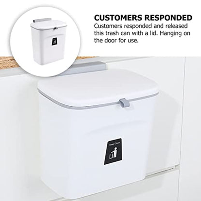 PRETYZOOM 1Pc Wall Mounted Trash Can with Lid Garbage Bin Space Saving Design for Kitchen Bathroom and Home and Stylish Waste Container