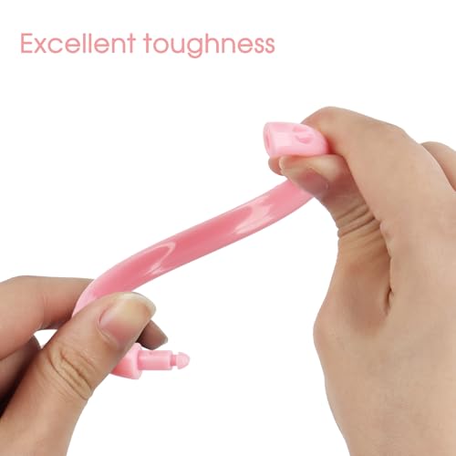 Pink Shower Curtain Hooks - 12 Pcs Circular Plastic Shower Curtain Rings for Bathroom - O Shaped Light Pink Shower Hooks Rings for Shower Curtain Rod - color: Pink