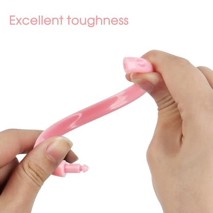 Pink Shower Curtain Hooks - 12 Pcs Circular Plastic Shower Curtain Rings for Bathroom - O Shaped Light Pink Shower Hooks Rings for Shower Curtain Rod - color: Pink