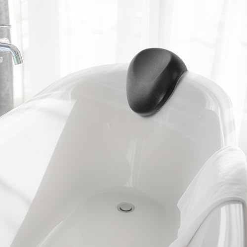 UKCOCO Bath Pillow for Bathtub with Strong Suction Cups, Waterproof Non-Slip Neck and Head Support Cushion, Quick-Dry Ergonomic Bath Tub Cushion for Soaking and Relaxation