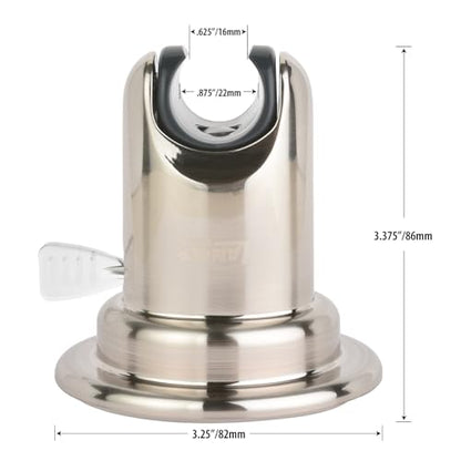 Lancer USA Suction Cup Handheld Shower Head Holder Adhesive Removable Wall Mount Bracket for Bathroom | Limited 10 Year Warranty (Brushed Nickel) - color: Brushed Nickel