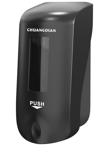 Manual Foaming Soap Dispenser, 1000ml, Space Black | No-Drill, Wall Mounted, Large Viewing Window, Super Easy Refills, Commercial & Home - color: Space Black