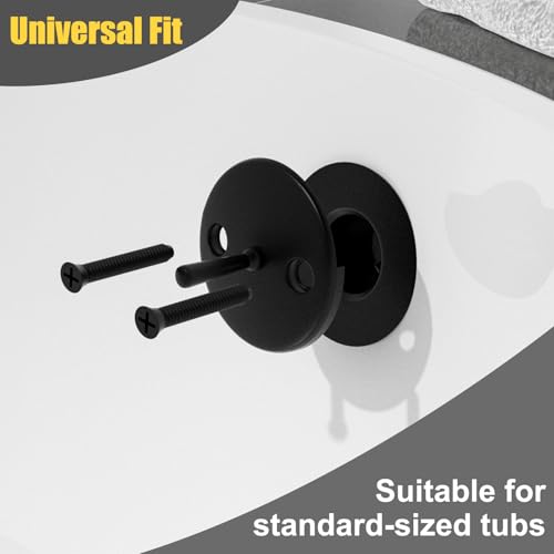 Trip Lever Bathtub Overflow Faceplate, Matte Black | Trip Levers Tub Overflow Drains Cover with Matching Screws - color: Black Cover