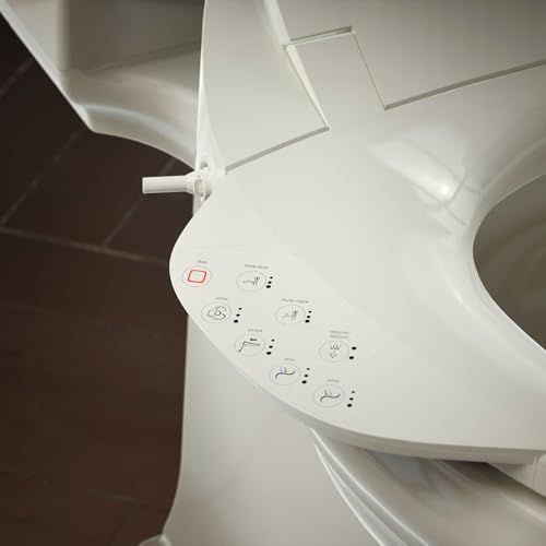 Kohler PureWash E750 Elongated Heated Bidet Toilet Seat, Touchscreen Remote Control, Biscuit, Quiet-Close Grip-Tight Lid, Self-Cleaning Wand, Warm Water Bidet, Adjustable Water Pressure, Nightlight - color: Biscuit