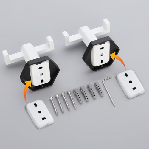 GERZWY White & Black Bathroom Double Towel Hook Stainless Steel Coat/Robe Clothes Hook for Bath Kitchen Modern Hotel Style Wall Mounted 2 Pack - color: White & Black