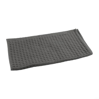 Soft textured waffle cotton towels, a reliable three-piece collection for all household needs (Dark Grey) - size: Dark gray