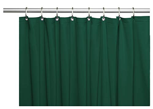 Venice Elegant Home Heavy Duty Vinyl Shower Curtain Liner with 12 Metal Grommets Dark Green - color: Dark Green